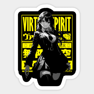 Cyberpunk Anime Vaporwave Japanese Girl Streetwear Aesthetic Sticker
